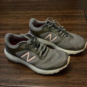 New Balance Charcoal and Light Pink Sneakers